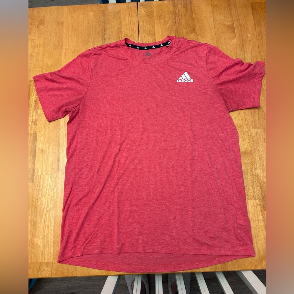 Adidas Red Short Sleeve Tee with Logo